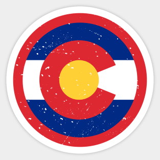 Retro Colorado State Flag // Vintage Colorado Grunge Emblem Sticker